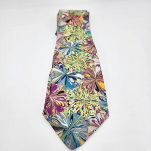 Vintage 1960s Unique Colorful Paint Patterned Tie Gimbels 59" Long Polyester